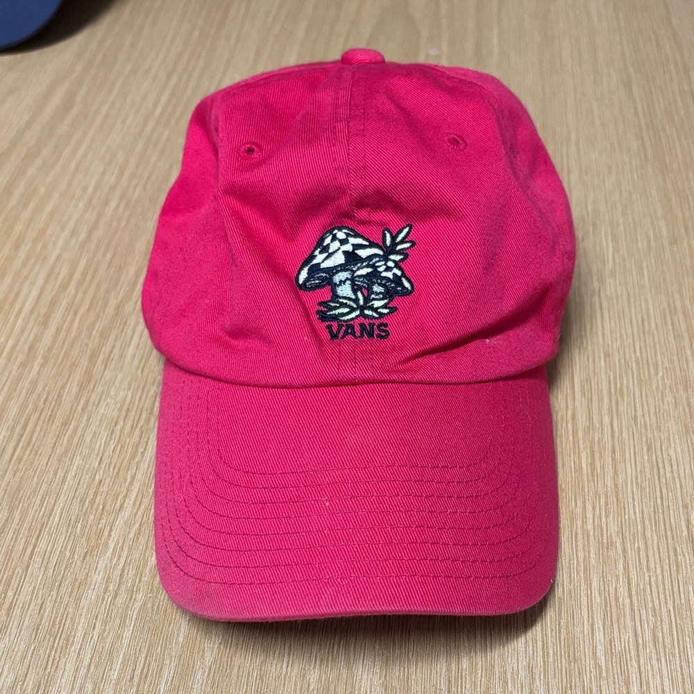Vans Pink Cap with Embroidered Mushroom Design